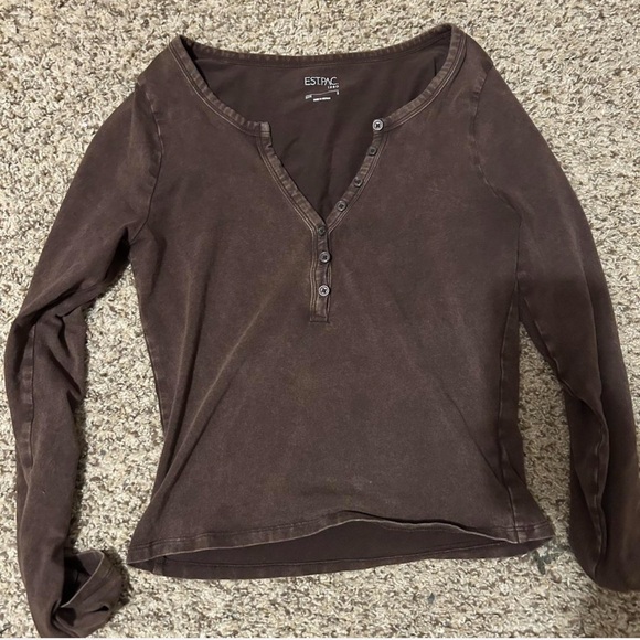 H&M Chocolate Brown Long Sleeve Blouse - Picture 1 of 2